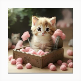 Kitten In A Box Canvas Print