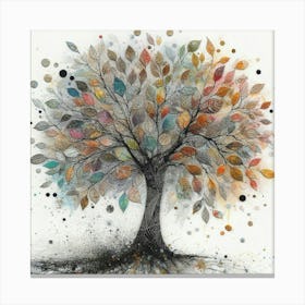 Whispering Hues: The Symphony of a Soulful Tree 1 Canvas Print