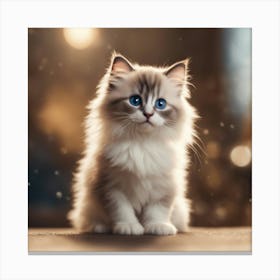 Cute Kitten With Blue Eyes Canvas Print