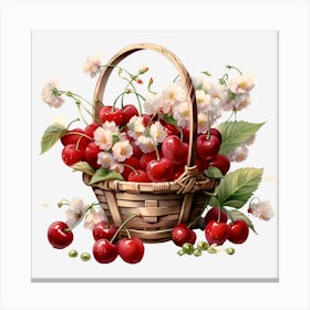 Cherry Basket Canvas Print