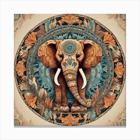 Elephant In A Circle 1 Canvas Print