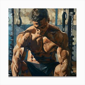 A Fitness Training Oil Painting Illustration 1718673535 4 Canvas Print