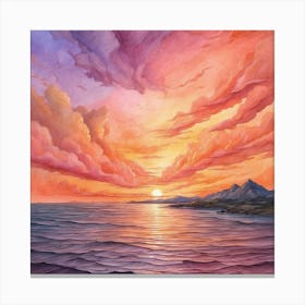 Sunset At The Beach Canvas Print