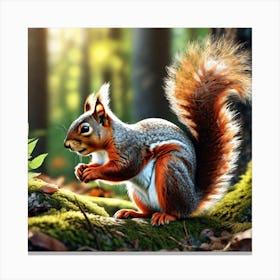 Squirrel In The Forest 409 Canvas Print