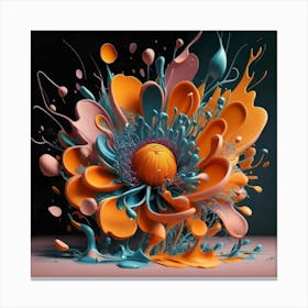 Abstract Painting splash flowers spring Canvas Print