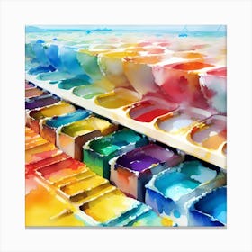 Watercolor Palettes Canvas Print