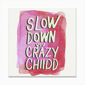 Slow Down Your Crazy Child Canvas Print