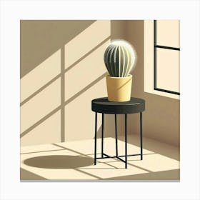 Cactus indoor sunlight Canvas Print