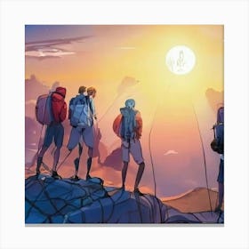 Group Of Hikers Canvas Print