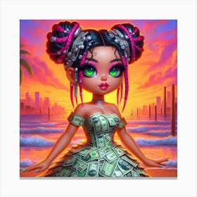 Money Girl 10 Canvas Print