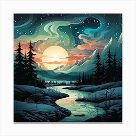 Landscape Painting for Christmas Canvas Print