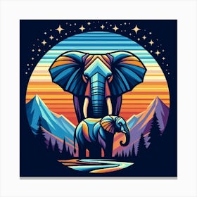 Majestic Elephants In The Sky Canvas Print