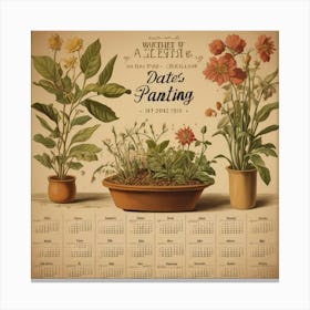 Default Vintage Make A Calendar Of Planting Dates Aesthetic 1 Canvas Print