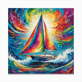 Sailboat In The Ocean 2 Canvas Print