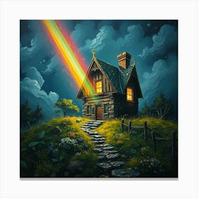 Rainbow House 4 Canvas Print