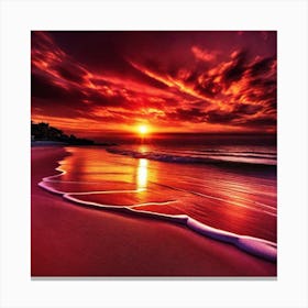 Sunset On The Beach 197 Canvas Print