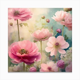 Pink Flowers Canvas Print