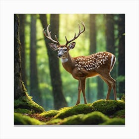 Deer In The Forest 90 Canvas Print