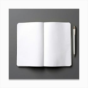 Blank Notebook And Pen 2 Canvas Print