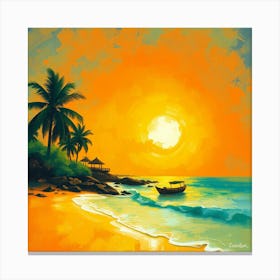 Sunset On The Beach 1 Canvas Print