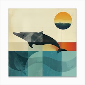 Dolphin In The Ocean Canvas Print