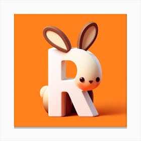 Bunny Letter R Canvas Print