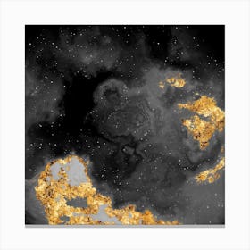 100 Nebulas in Space with Stars Abstract in Black and Gold n.038 Canvas Print