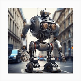 Robot On The Street 55 Canvas Print