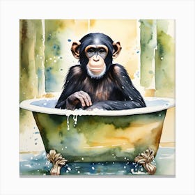 Bathing Chimp Canvas Print