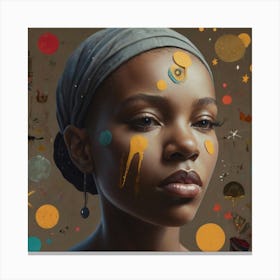 Woman With Paint On Her Face Canvas Print