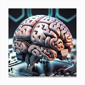 Brain On A Circuit Board 18 Canvas Print