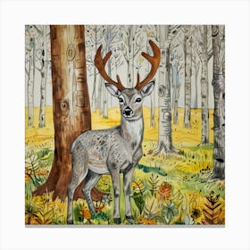 Deer In The Woods 86 Canvas Print