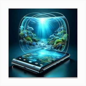 Underwater Cell Phone Canvas Print