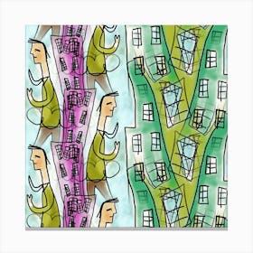 Cityscape Seamless Repeating Tiling Tileable Canvas Print