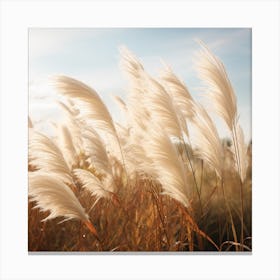White Pampas Grass Canvas Print