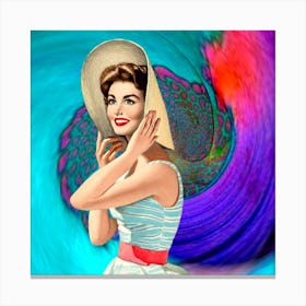 Miss - lady - retro - love - photo montage Canvas Print