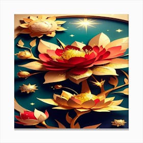 Lotus Flower Wall Art Canvas Print