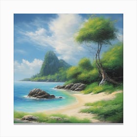 Tree By The Sea Canvas Print