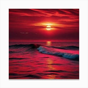 Sunset Over The Ocean 42 Canvas Print