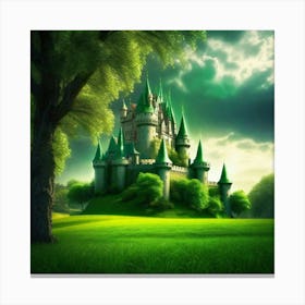 green castle and green sky Canvas Print