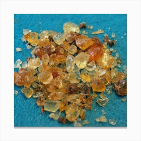 Pile Of Orange And Yellow Crystals Canvas Print