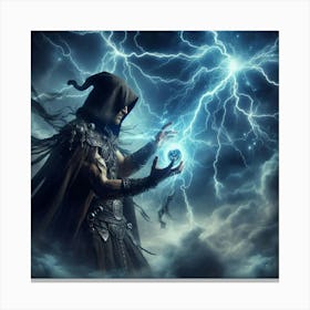 Wizard Holding A Lightning Bolt Canvas Print