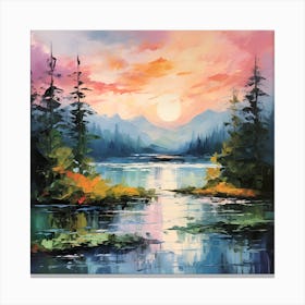 Sunset Over Lake 1 Canvas Print