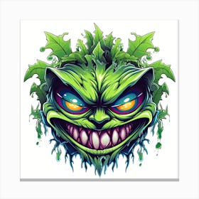 Grinch Face Canvas Print