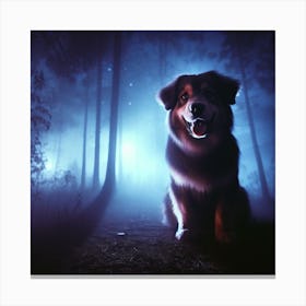 Dog In The Woods Canvas Print