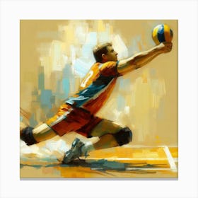 Volleyball Player In Action Canvas Print