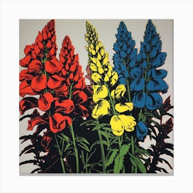 Aconitum 3 Pop Art Illustration Square Canvas Print