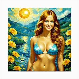 Sunflower Girlbyyh Canvas Print