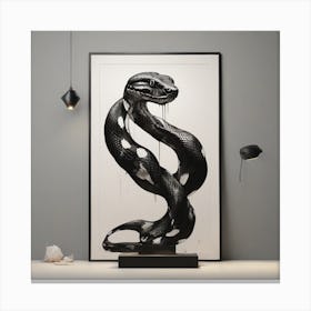 The silhouette of a python Canvas Print