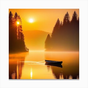 Sunrise In The Forest 4 Canvas Print